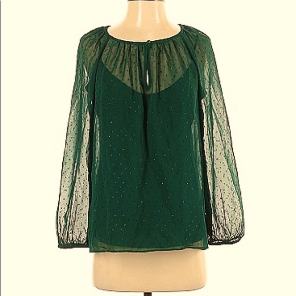 J. Crew Tops - NWOT Point Sur Emerald Sparkle Blouse